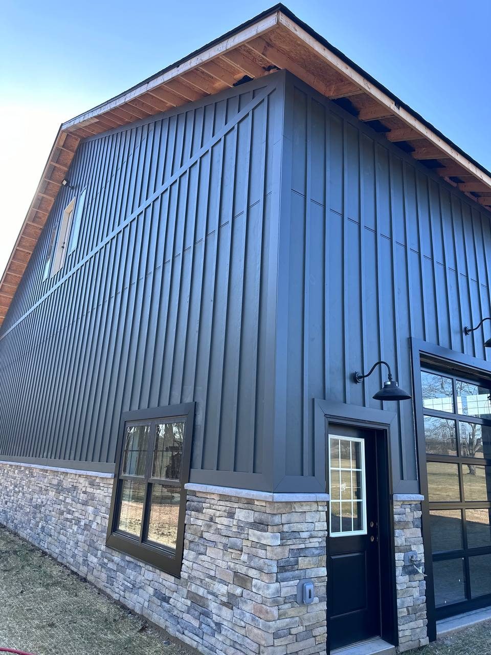 After — Custom Aircraft Hangar Exterior — Multi-System Cladding, Custom aircraft hangar