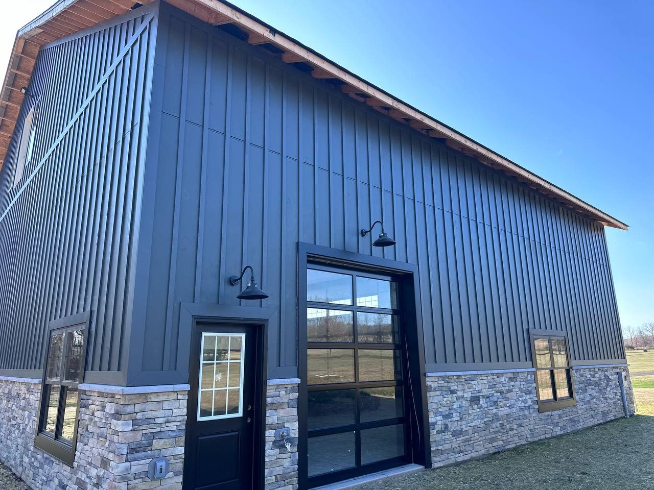 After — Custom Aircraft Hangar Exterior — Multi-System Cladding, Custom aircraft hangar