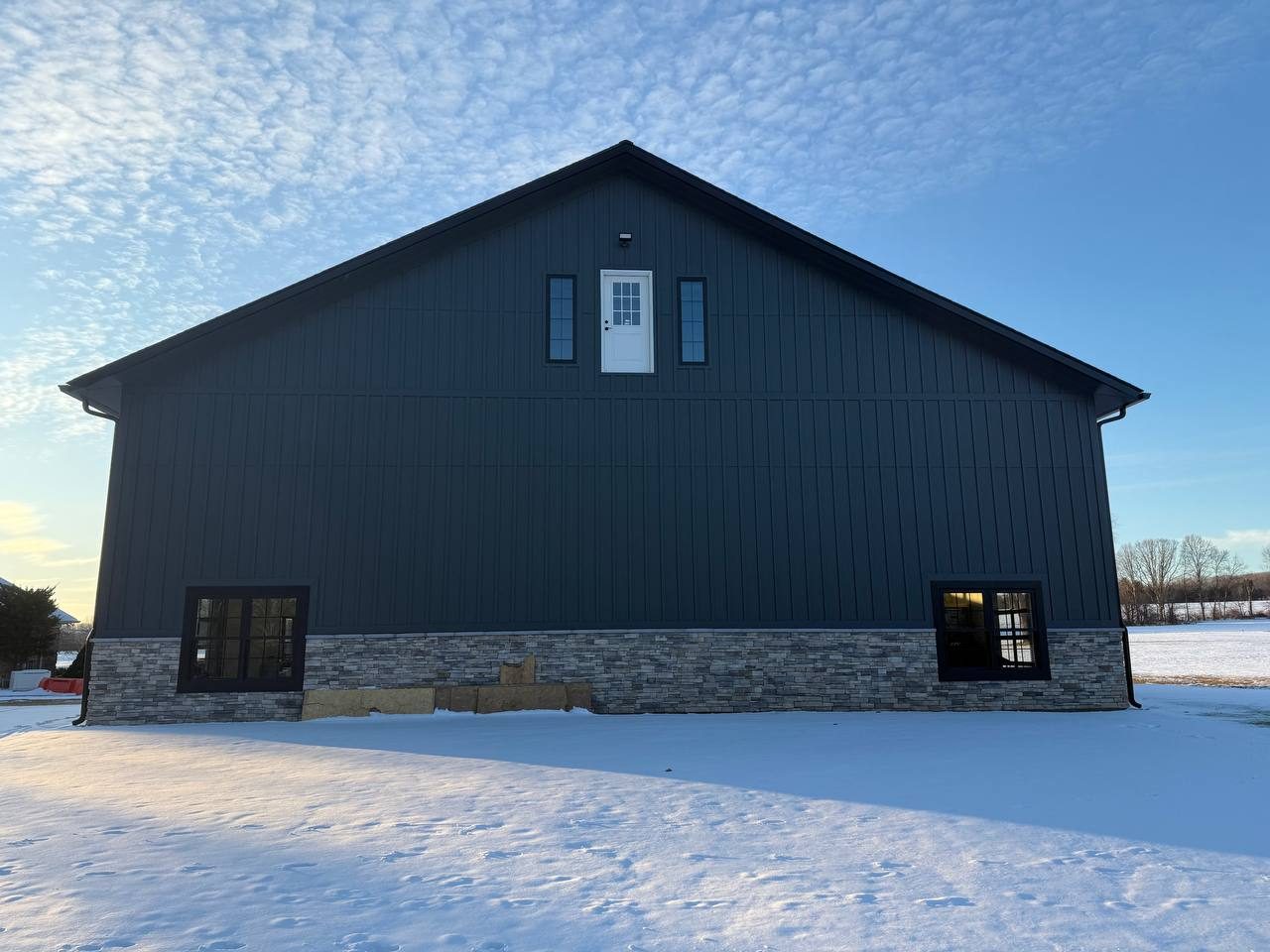 After — Custom Aircraft Hangar Exterior — Multi-System Cladding, Custom aircraft hangar