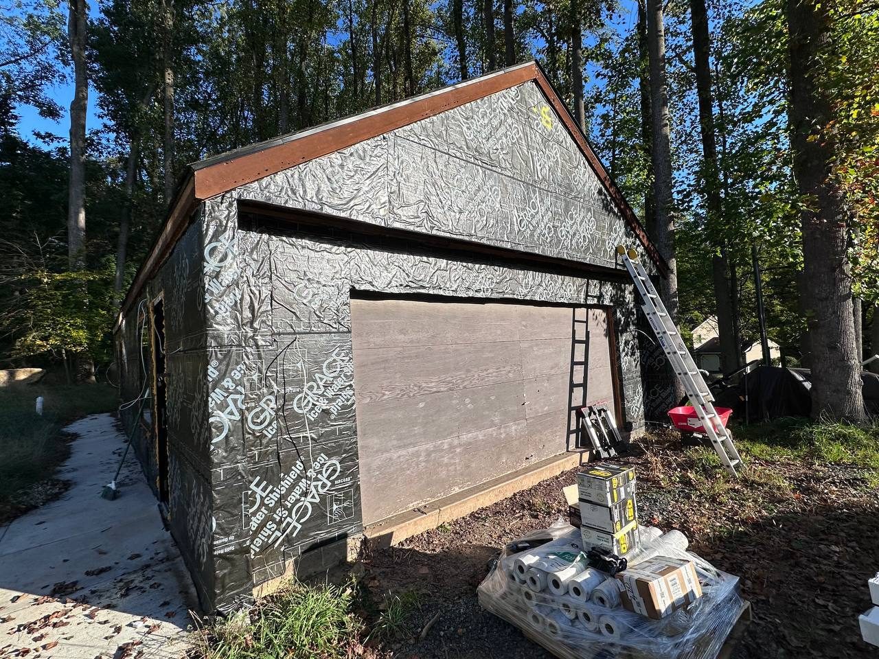 Progress — Complete Custom Exterior Construction — Modern James Hardie Home, June Meadow Dr, Doylestown, PA 18902